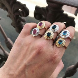 Anillo CUCARACHA Oro Aguamarina 2