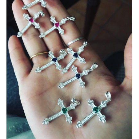 Colgante CRUCIS Plata Zafiro