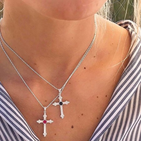 Colgante CRUCIS Plata Rubí