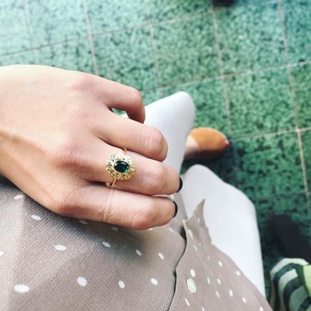 Anillo CUCARACHA Oro Aguamarina