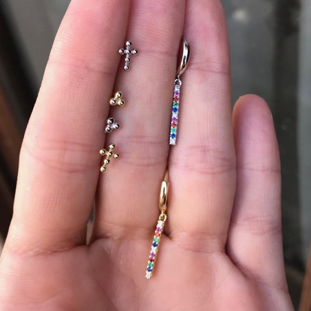 Pendientes CRUZ BOL Plata