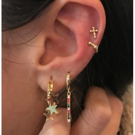 Pendientes CRUZ BOL Plata
