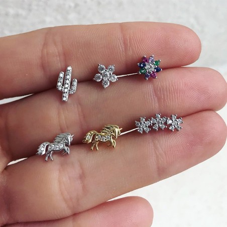 Pendientes FLOR Plata