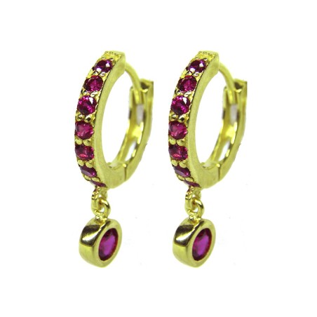 Pendientes VITAL Rubi Oro