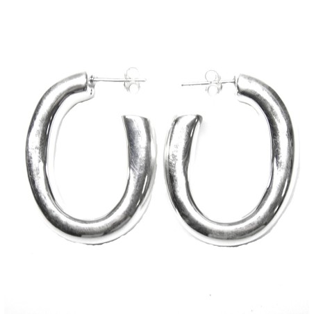 Pendientes AROS OVAL Plata