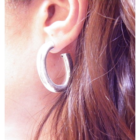 Pendientes AROS OVAL Plata