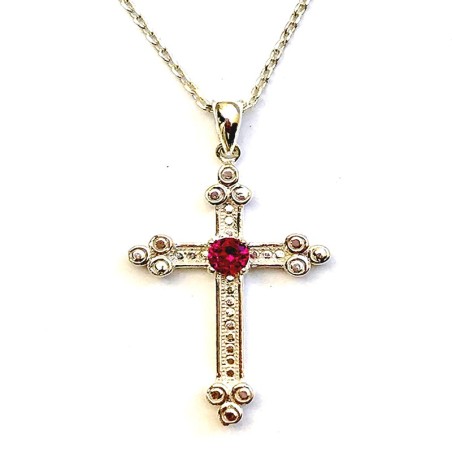 Colgante CRUCIS Plata Rubí