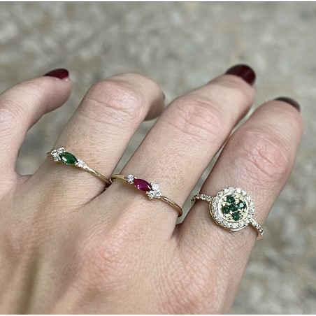 Anillo GRETA GOLD Esmeralda