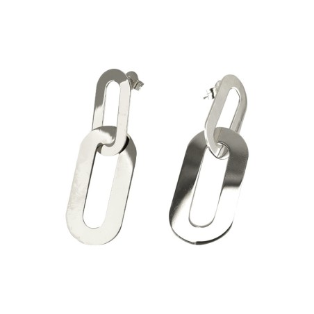 Pendientes ESLABON Plano Plata