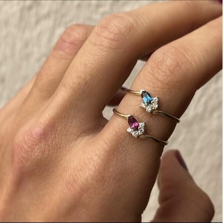 Anillo JIMENA Gold Rodolita