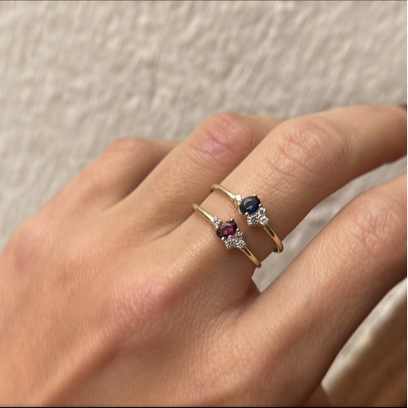 Anillo OLIVIA Gold Rodolita