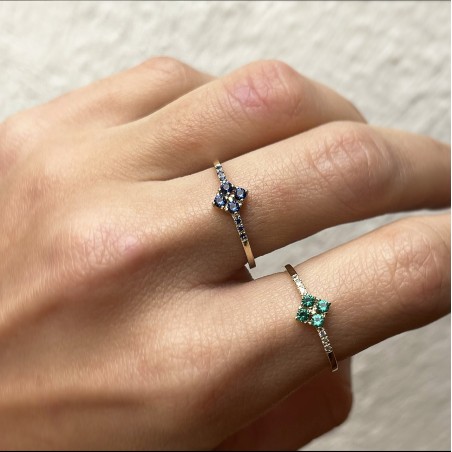 Anillo MACARENA Gold Zafiro