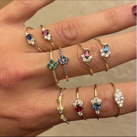 Anillo OLIVIA Gold Rodolita