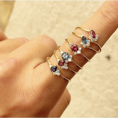 Anillo OLIVIA Gold London Blue