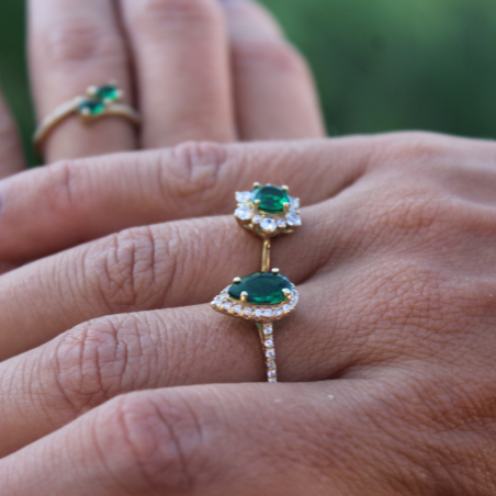 Anillo CRISTINA Esmeralda Gold