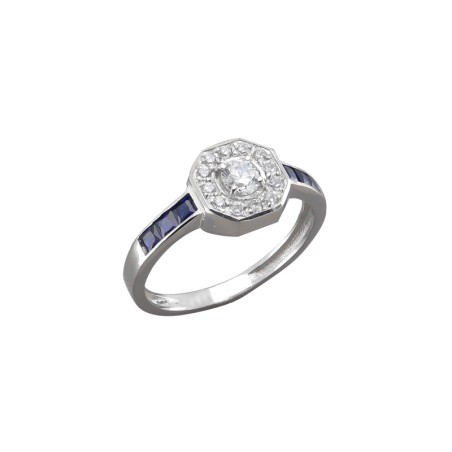 Anillo Camille Zafiro Plata