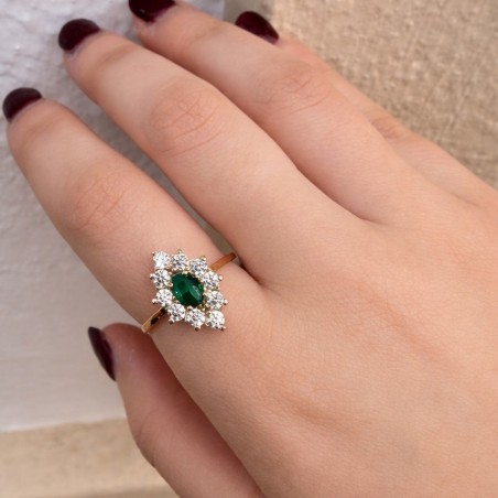 Anillo ADELA Esmeralda Gold