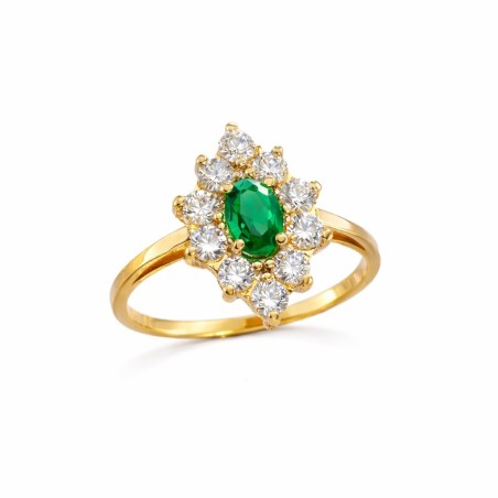 Anillo ADELA Esmeralda Gold