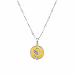 Colgante MEDALLA VIRGEN NIÑA BICOLOR